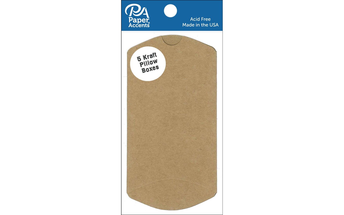 Pillow Box 2 1/2x7/8x4&#x22; 5pc Kraft