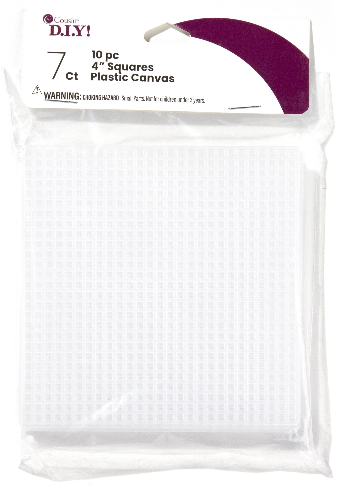 Cousin Plastic Canvas Shape 7 Count 4" 10/PkgSquares Clear Michaels