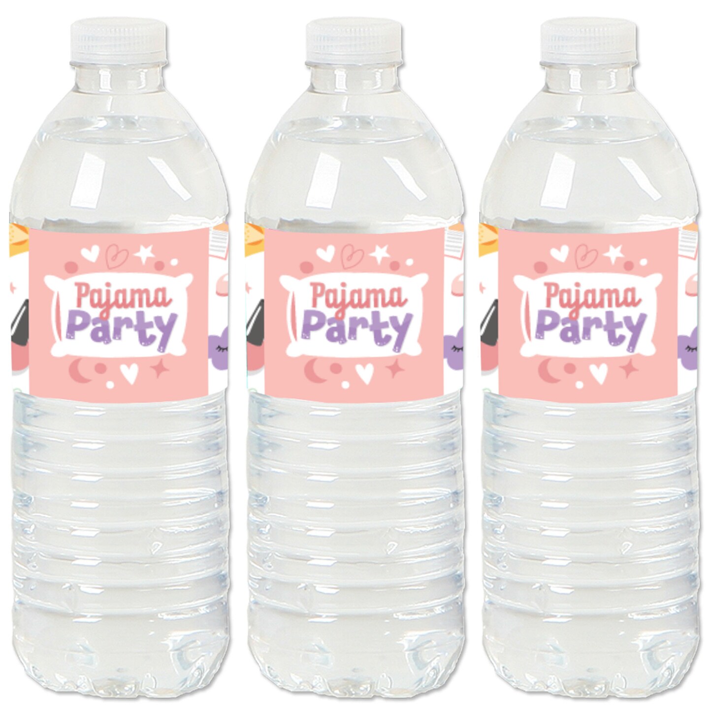Big Dot of Happiness Pajama Slumber Party - Girls Sleepover Birthday Party Water Bottle Sticker Labels - Set of 20