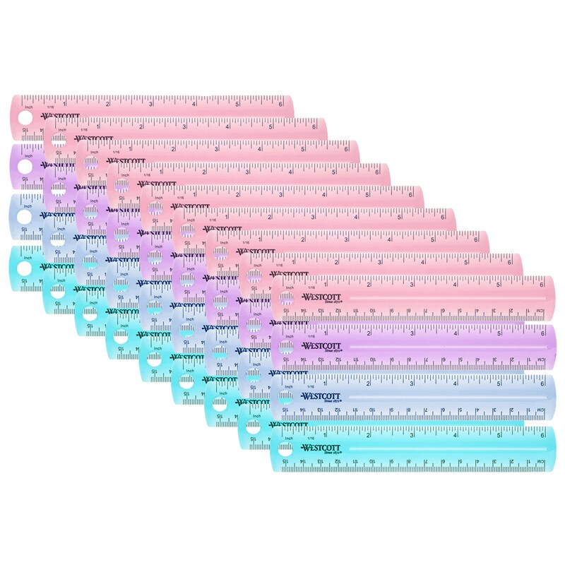 Easy Read Ruler 12 Pink Stainless Steel 