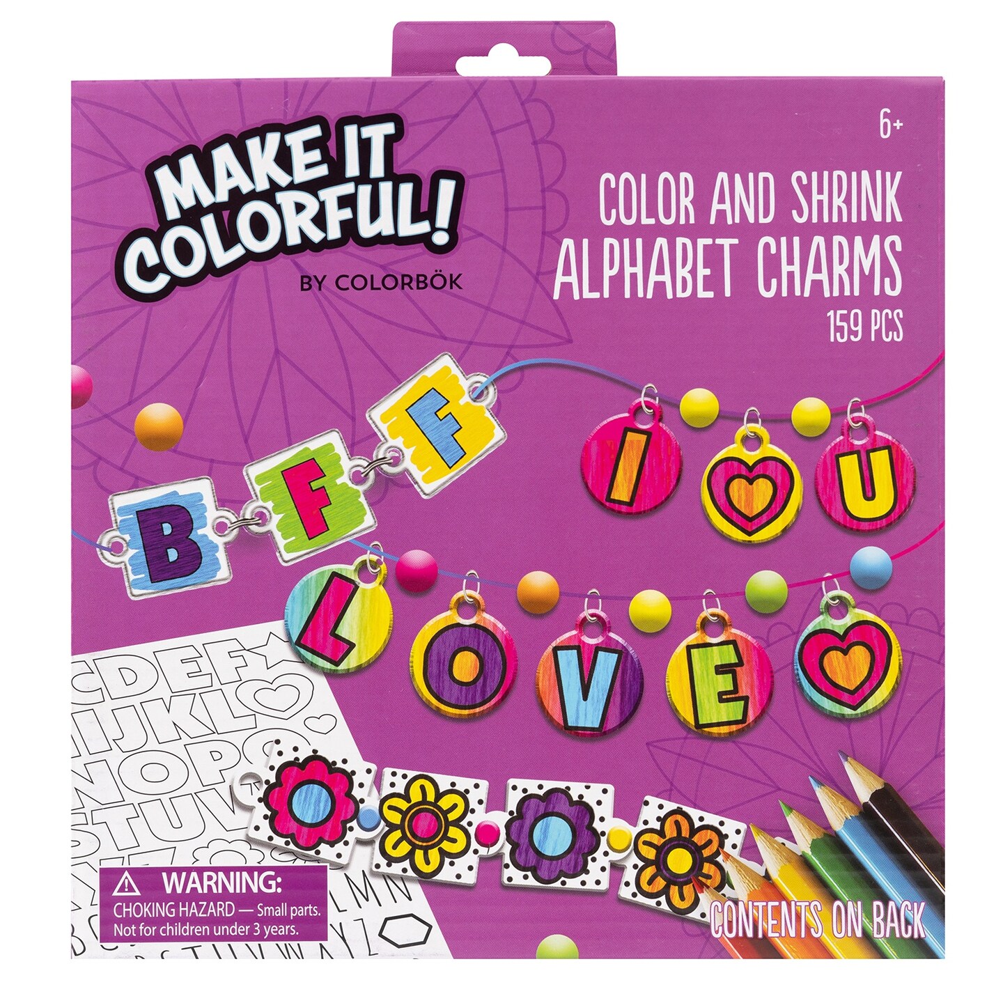 Colorbok Alpha Notes Colorbok Make It Colorful! Color And Shrink Kit-Alphabet Charms, Count ...