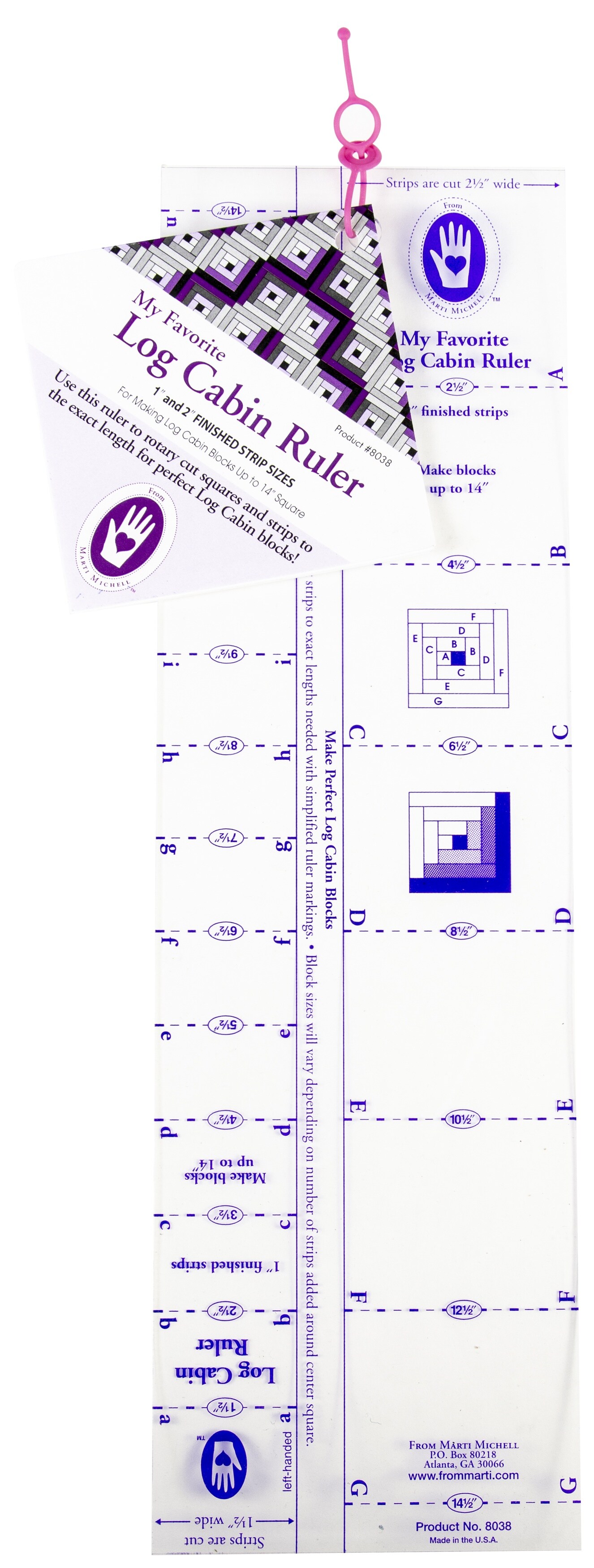 Marti Michell Log Cabin Ruler-1&#x22; To 2&#x22; Strips