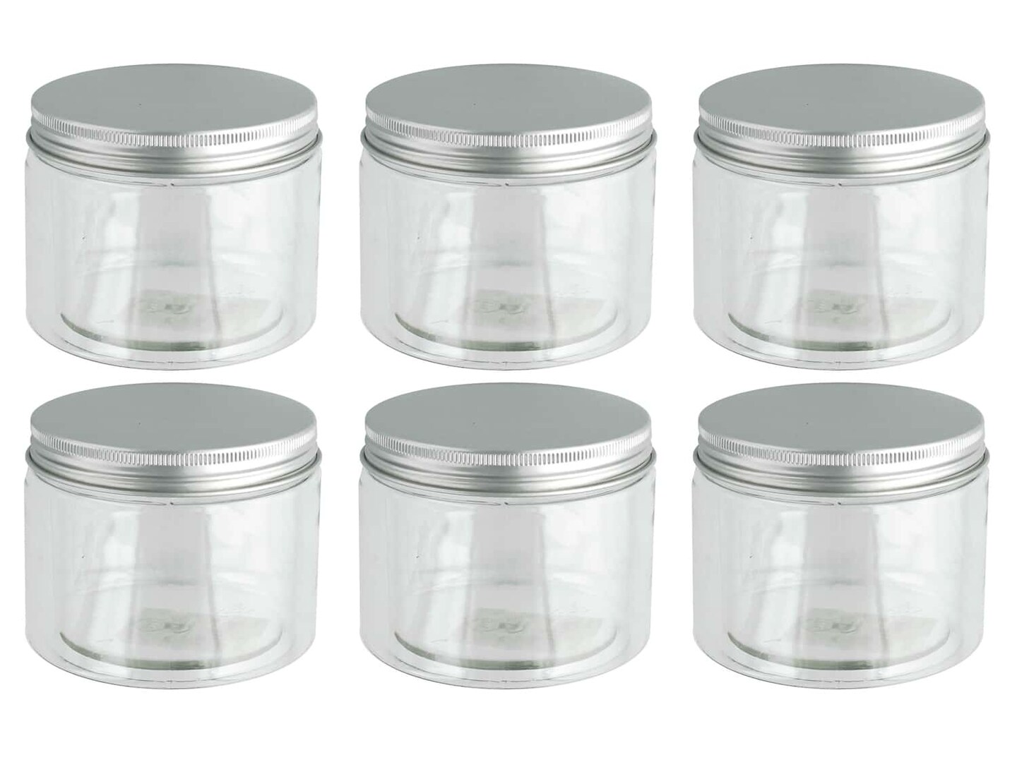 Plastic Jar With Lid 3.5 in. x 2.88 in. 6 pc