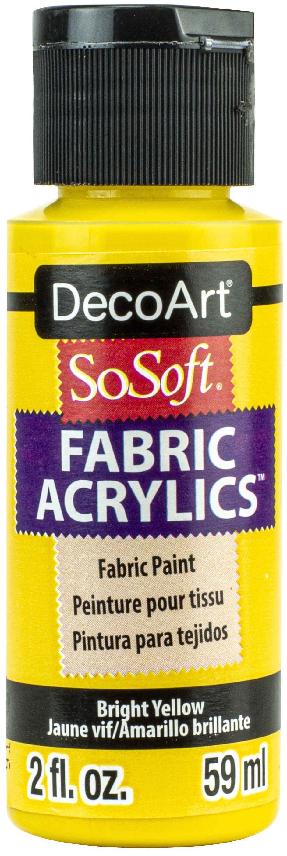 DecoArt SoSoft Fabric Acrylic Paint 2oz-Bright Yellow
