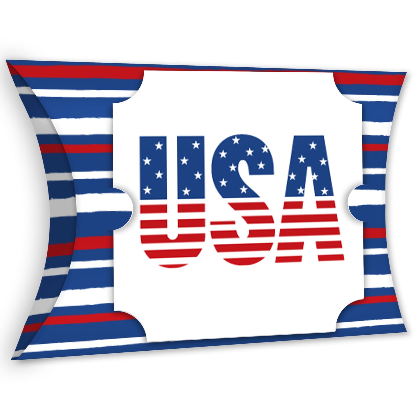 Big Dot of Happiness Stars &#x26; Stripes - Favor Gift Boxes - Patriotic Party Large Pillow Boxes - Set of 12
