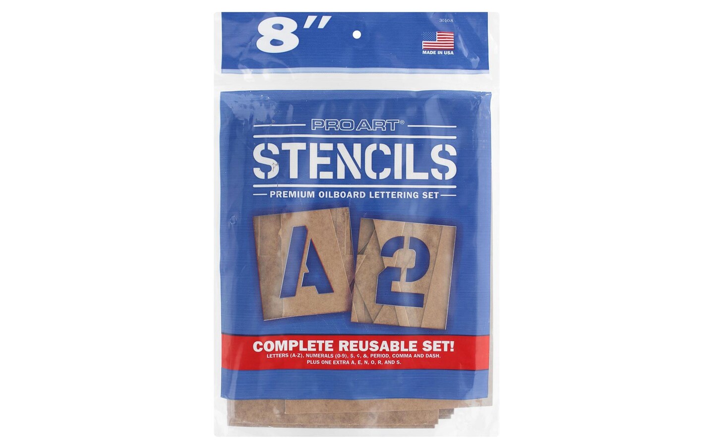 Pro Art Oil Board Stencil Set 8" for Painting on Wood, Canvas, Paper, Fabric, Wall and Tile, Reusable DIY Art and Craft Stencils for Painting, 6"x6" Inches