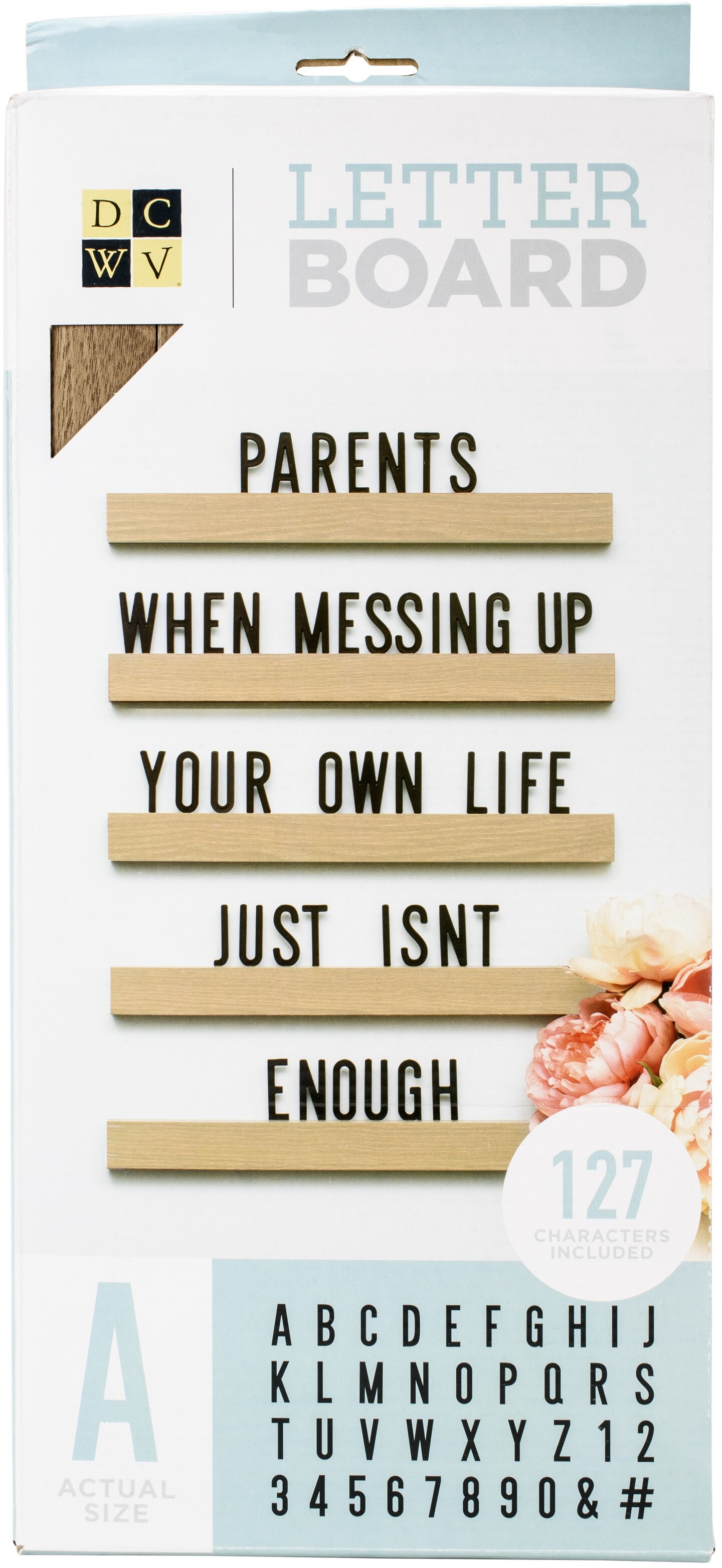 DCWV Letterboard 16&#x22;X1.5&#x22; With 2&#x22; Letters-Ledge 5/Pkg