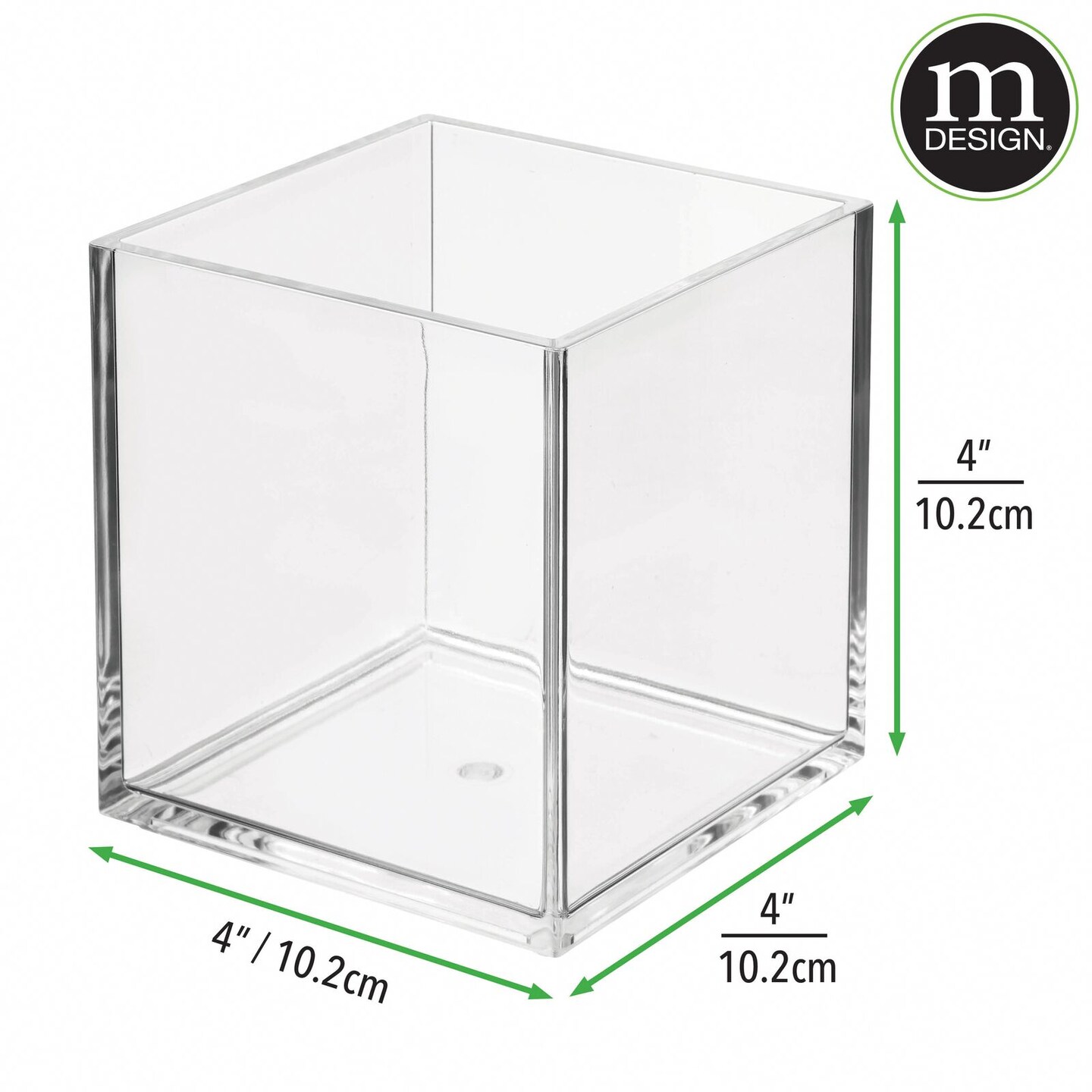 mDesign Plastic Storage Desk Organizer Bin for Home, Office - 6 Pack, Clear