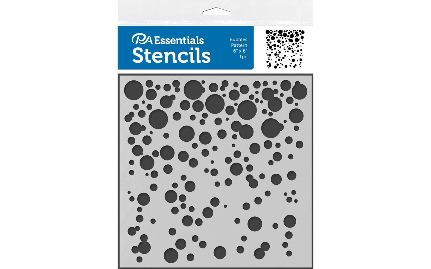 PA Essentials Stencil Bubbles Pattern for Painting on Wood, Canvas, Paper, Fabric, Wall and Tile, Reusable DIY Art and Craft Stencils for Painting, 6&#x22;x6&#x22; Inches