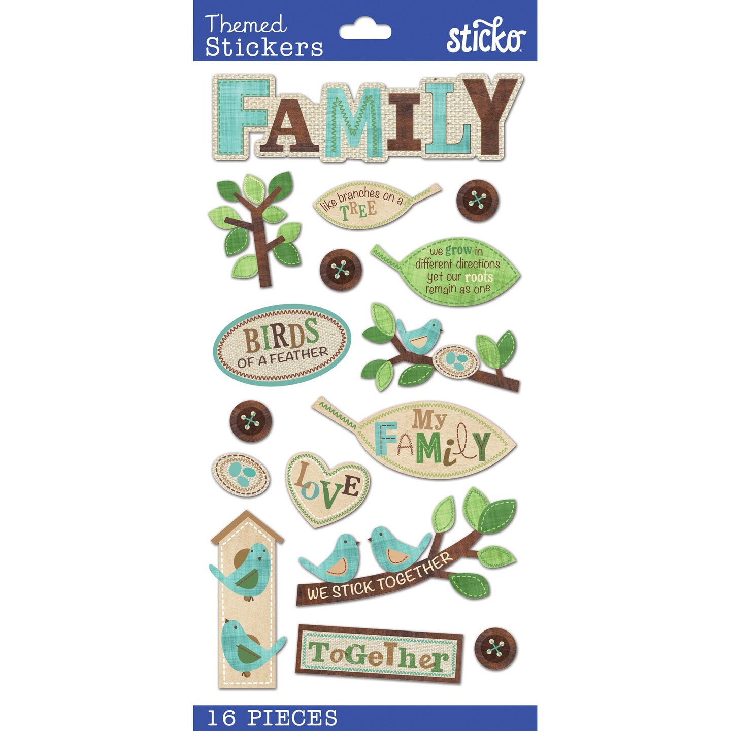Sticko Themed Stickers - The Family Tree, 16pcs