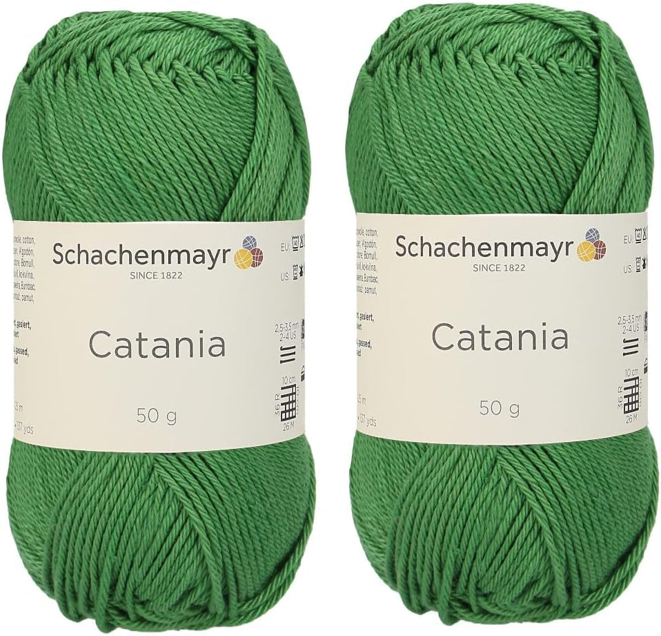 [ Set of 2 Skeins ] SMC Catania Originals 100% Mercerized Cotton Yarn, Total 3.52 Oz. Each 1.76 Oz (50G) / 136 Yrds (125 M) Amigurumi Yarn Fine-Sport 2 (106 White)