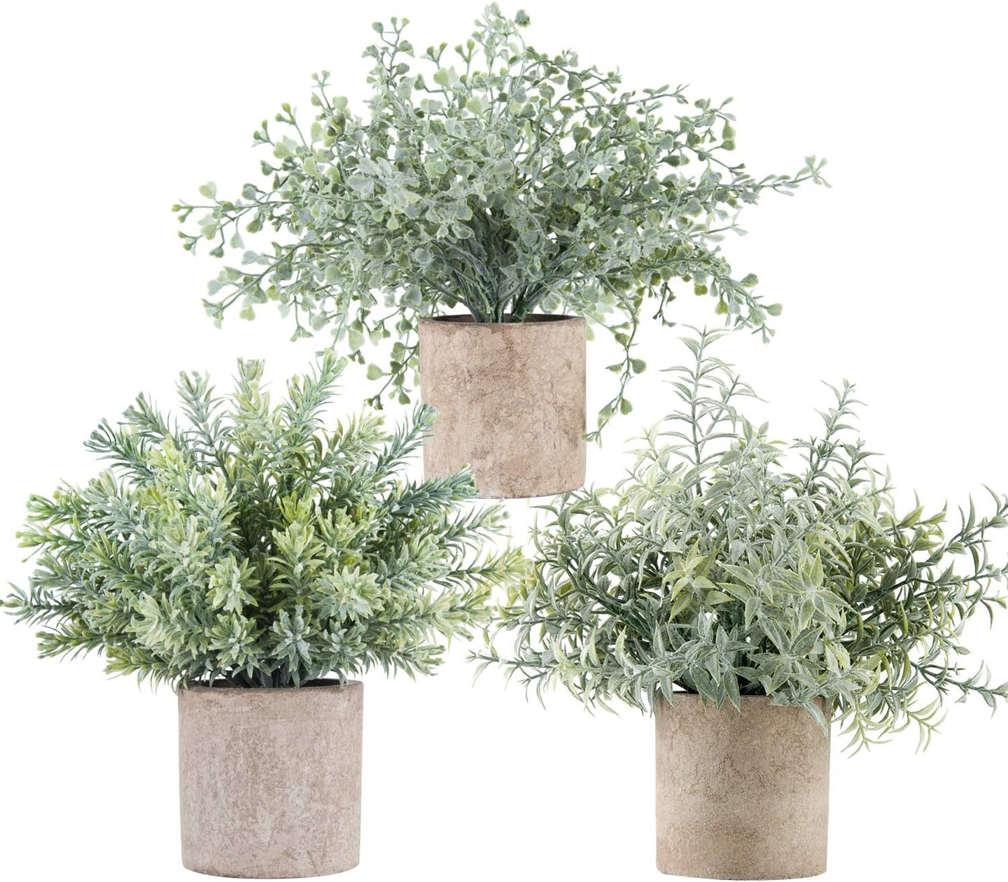 3 Pack Artificial Potted Plants For Home Decor