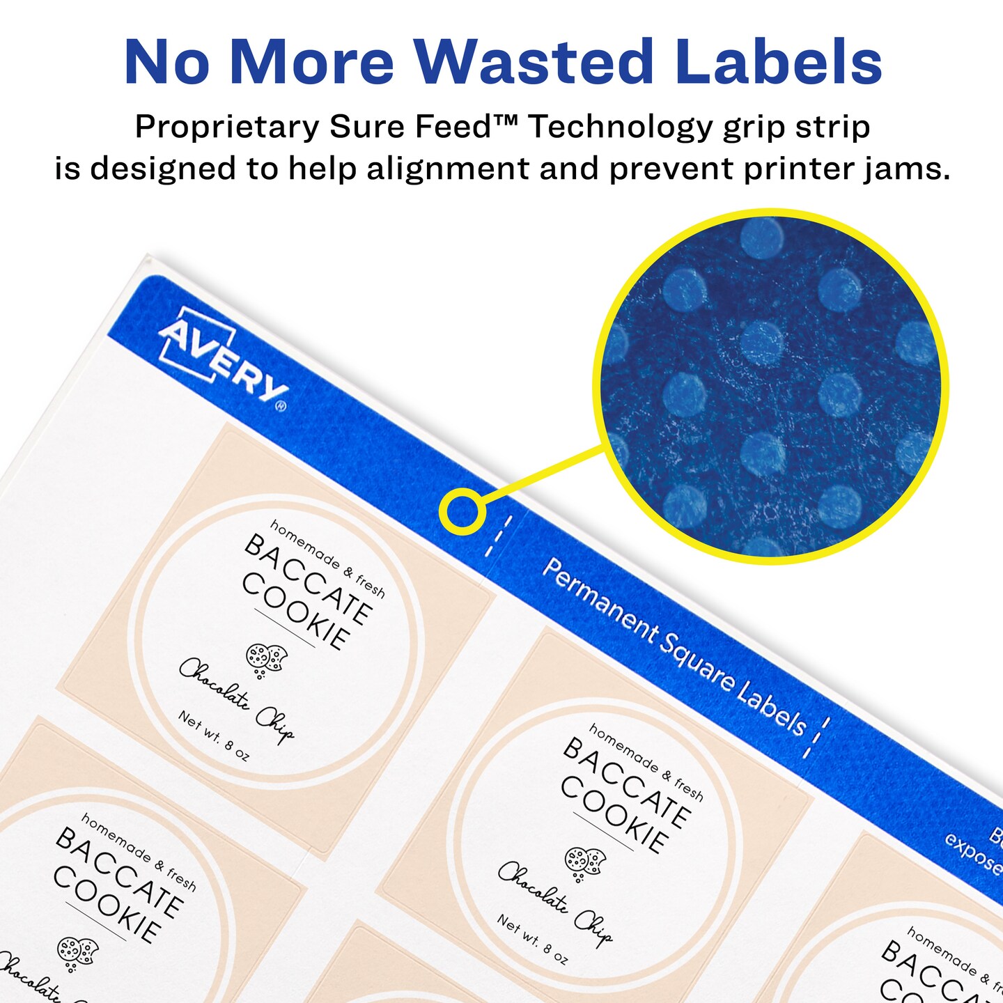 Avery Printable Blank Square Labels, 1.5&#x22; x 1.5&#x22;, Matte White, 600 Customizable Labels (22805)