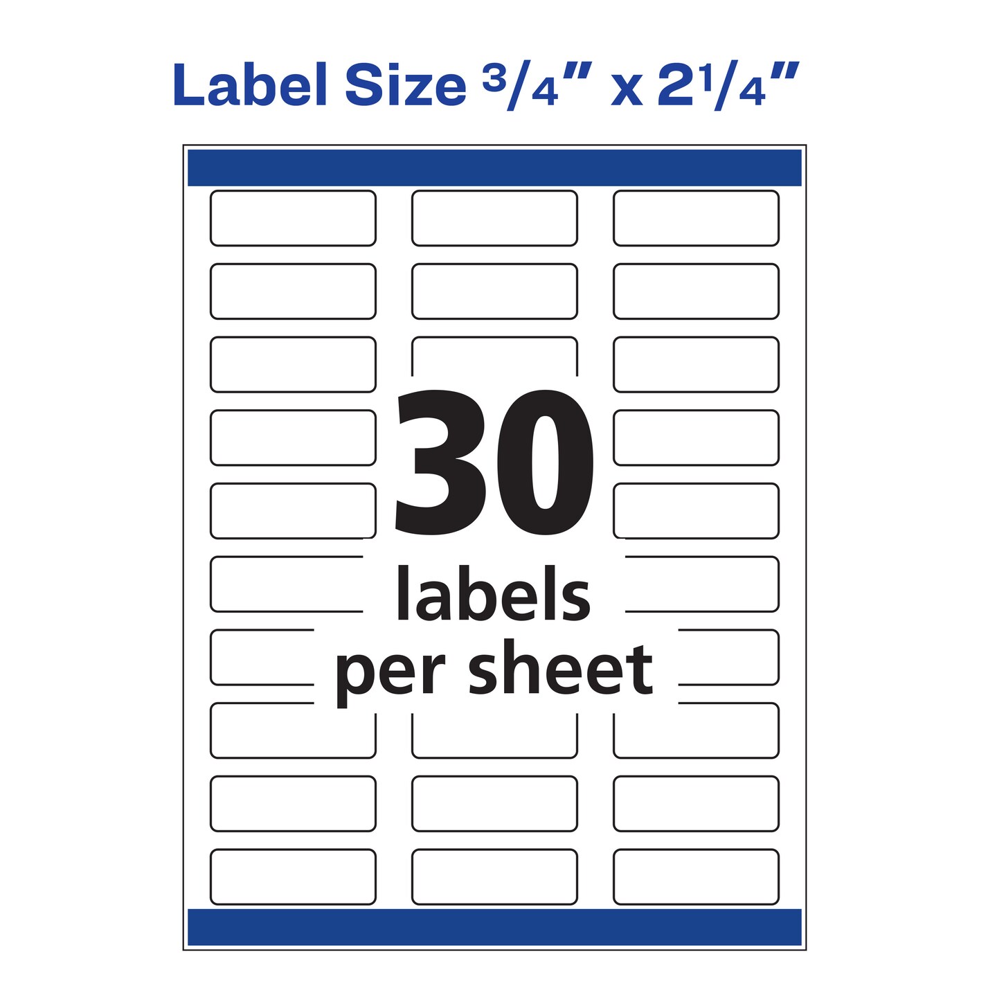 Avery White Return Address Label , Sure Feed Technology, Permanent Adhesive, 3/4&#x22; x 2-1/4&#x22;, 600 Labels (8257)