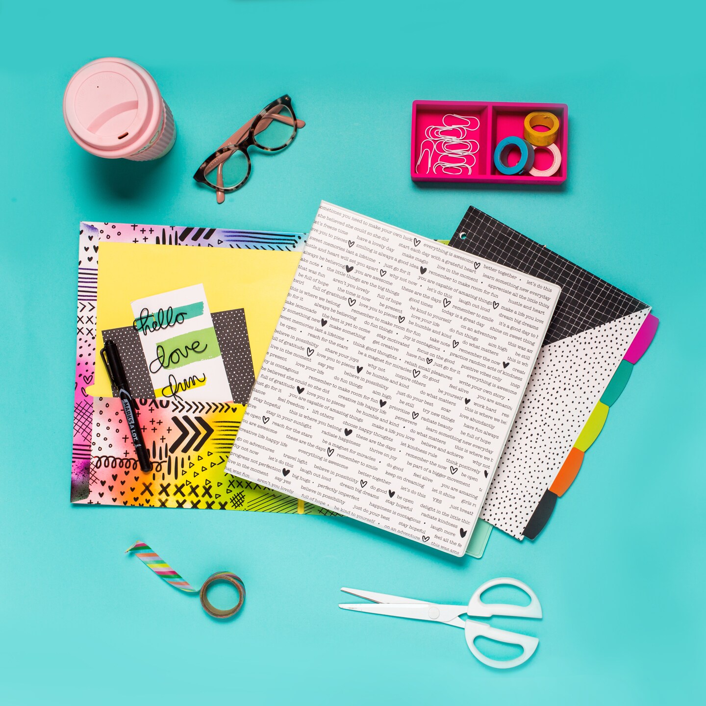 Avery + Amy Tangerine Designer Collection Binder, 1&#x22; Round Rings, 175-Sheet Capacity, Find Inspiration (28321)