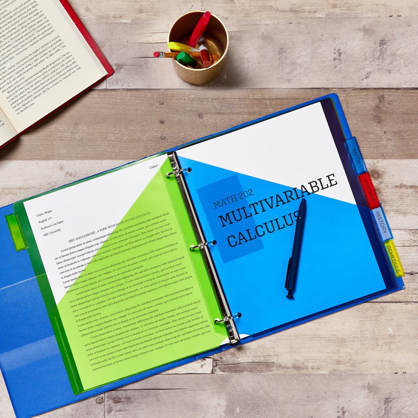 Avery Dividers for 3 Ring Binders, 5-Tab Binder Dividers, Two-Pocket Plastic Binder Dividers, Insertable Big Tab, Multicolor, 3 Sets (71906)