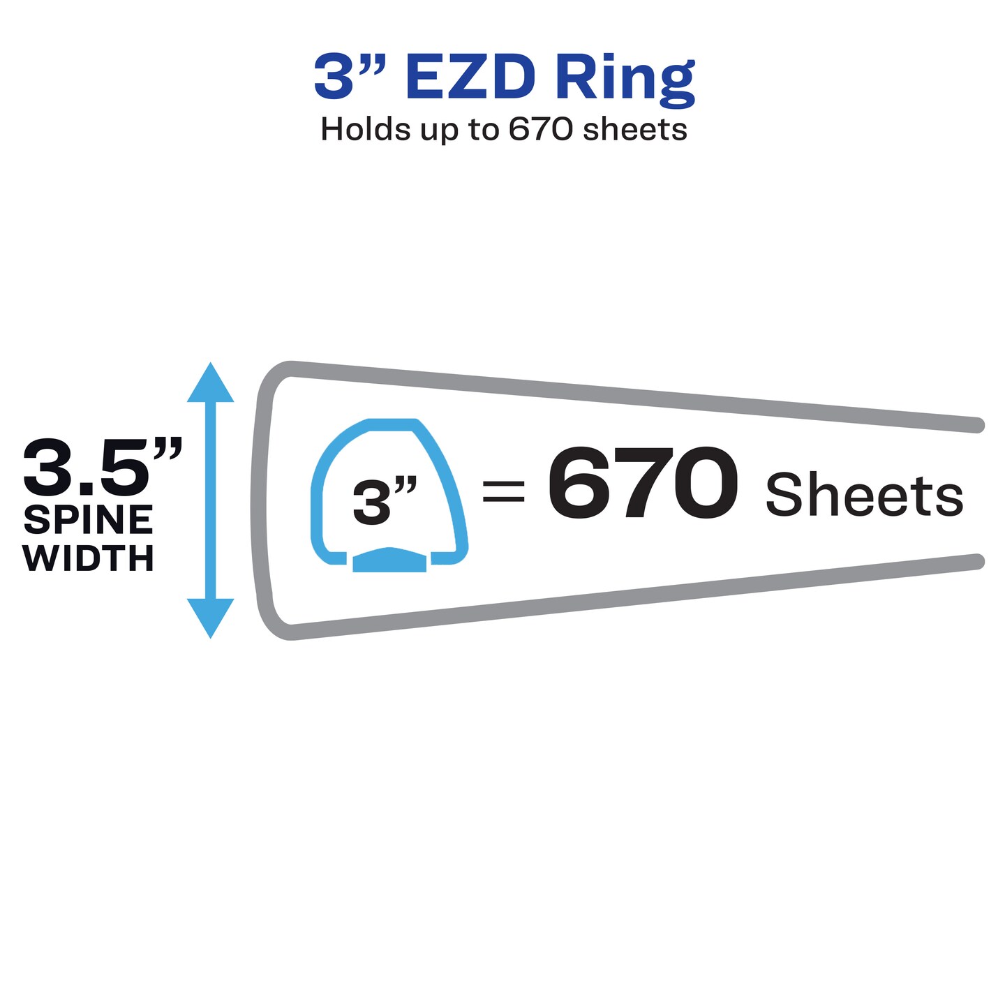 Avery Heavy-Duty View 3 Ring Binder, 3&#x22; One Touch EZD Rings, 3.5&#x22; Spine, 1 Red Binder (79325)