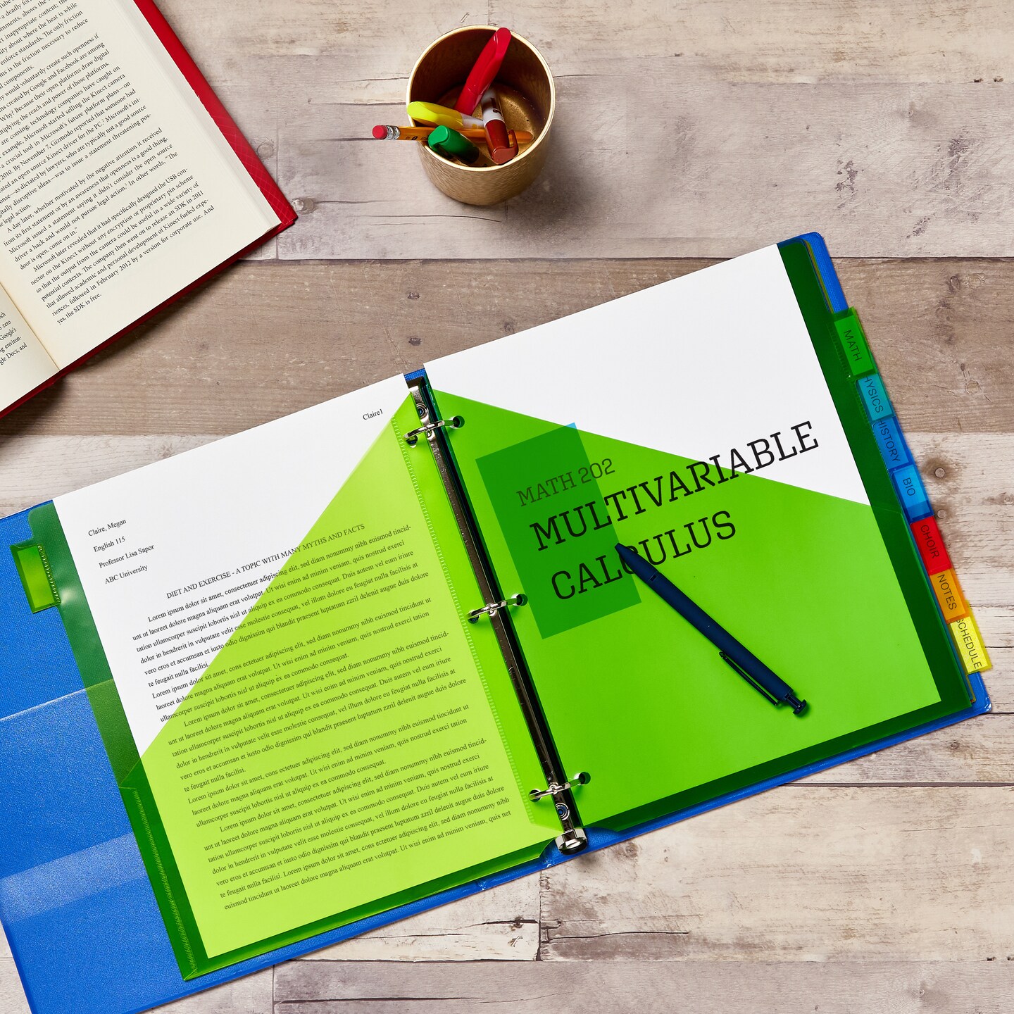 Avery Dividers for 3 Ring Binders, 8-Tab Binder Dividers, Two-Pocket Plastic Binder Dividers, Insertable Big Tab, Multicolor, 3 Sets (71907)