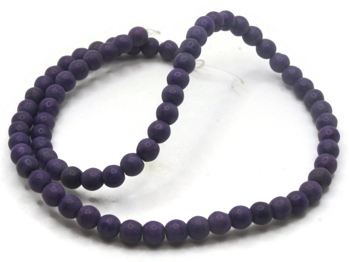 73 6mm Round Purple Dyed Synthetic Turquoise Gemstone Beads