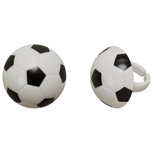 3D Soccer Ball Cupcake Rings, 12ct