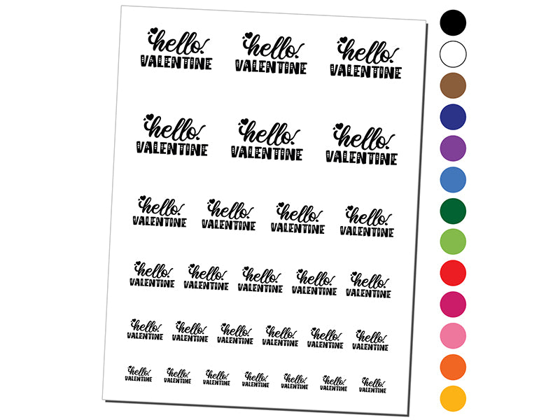 Hello Valentine Love Valentine&#x27;s Day Temporary Tattoo Water Resistant Fake Body Art Set Collection