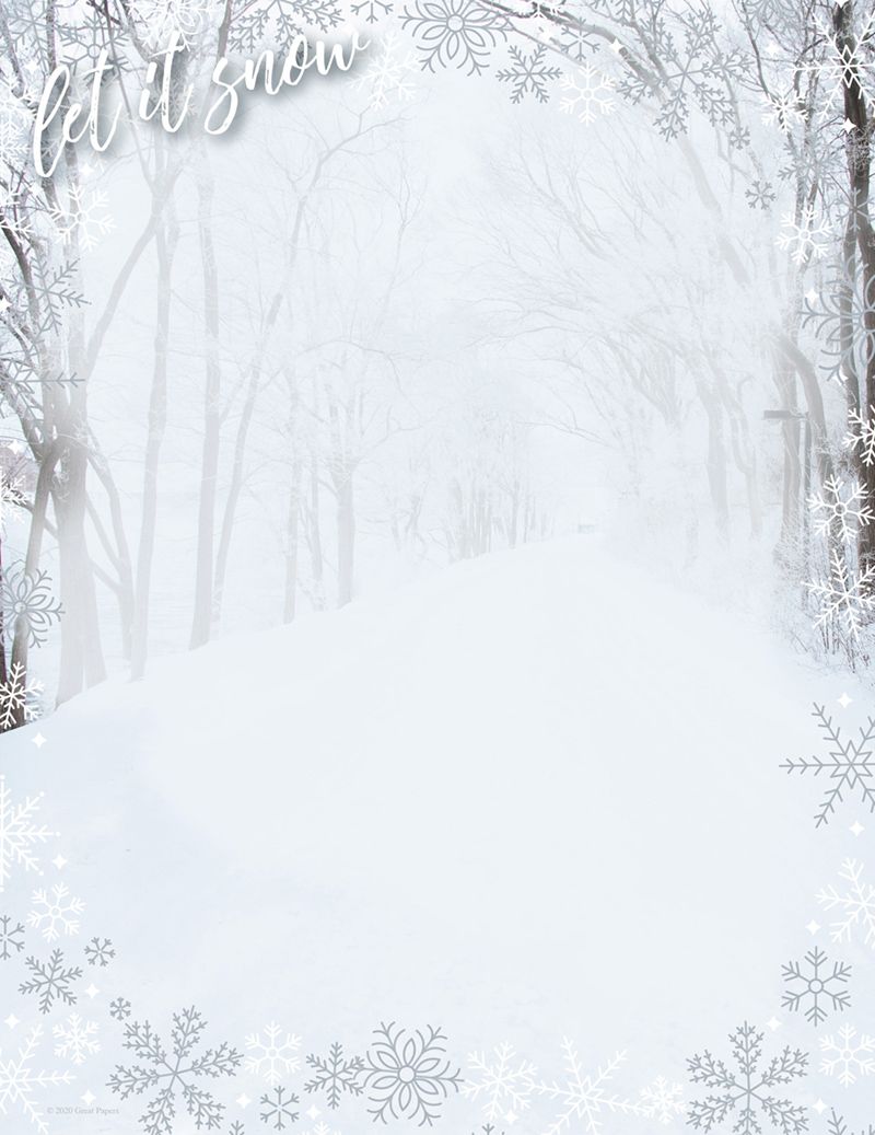 Great Papers! Let It Snow Holiday Letterhead, Invitations and Announcements, Printer Friendly, 8.5" x 11", 80 Pack