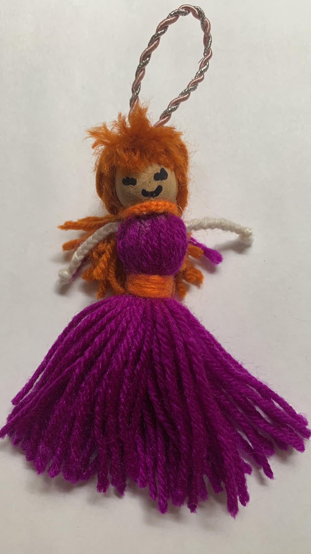 Charming Yarn Doll Ornament, Handcrafted by a Young Artist MakerPlace