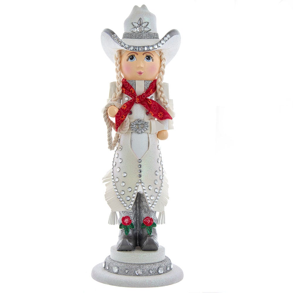 18&#x22; Hollywood Nutcrackers&#x2122; Rhinestone Cowgirl Christmas Nutcracker &#x2013; Festive Holiday Figurine
