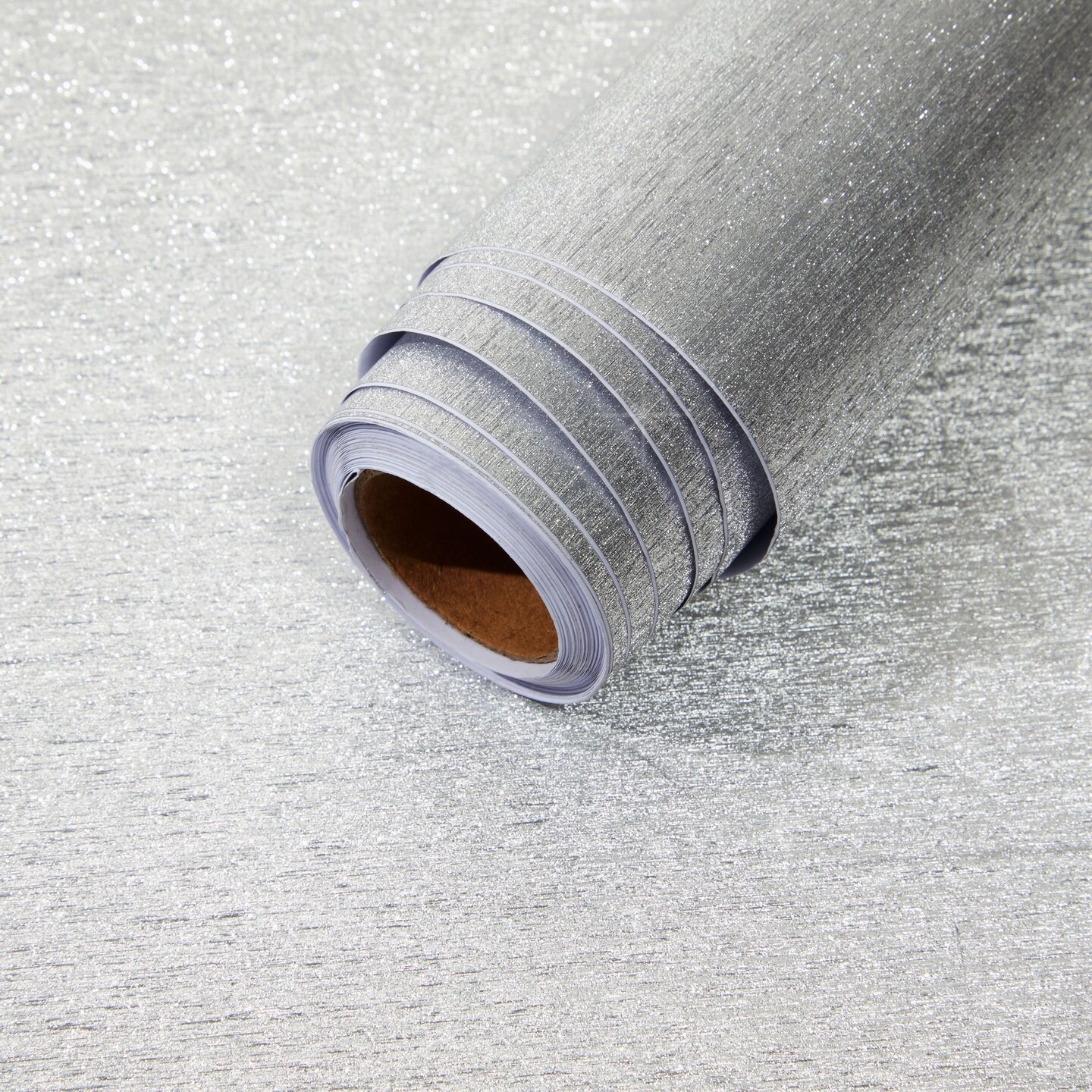 Silver Glitter Contact Paper Roll for DIY Crafts, Peel and Stick Art Decal for Scrapbooking (17.7 In x 16.5 Ft)