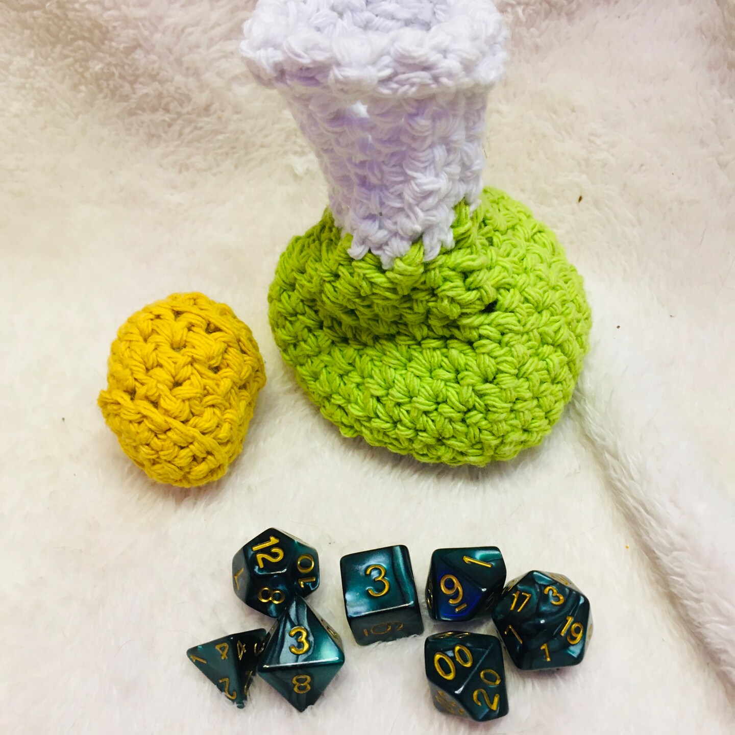 Hand Crochet Amigurumi Dice Bags, Potion Bottle Shape, Unique RPG