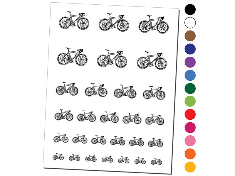 Road Bike Bicycle Cyclist Temporary Tattoo Water Resistant Fake Body Art Set Collection