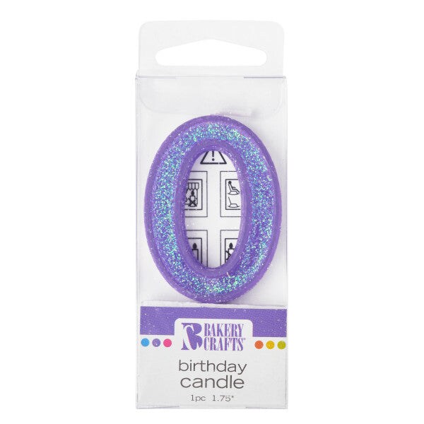 Mini Glitter Numeral Candle, 1ct