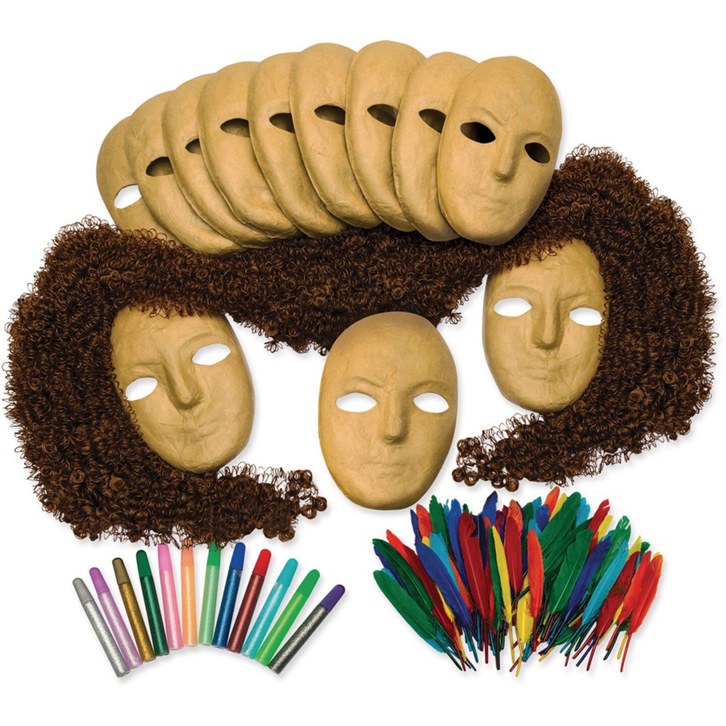 Creativity Street Activity Kit, Paper Mache Masks, 111/2"x153/4"x41/