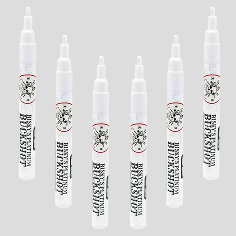 Risky&#x27;s Tools of the Trade Platinum 1MM 6 Pack White Acrylic Paint Pens for Graffiti and Fine Art