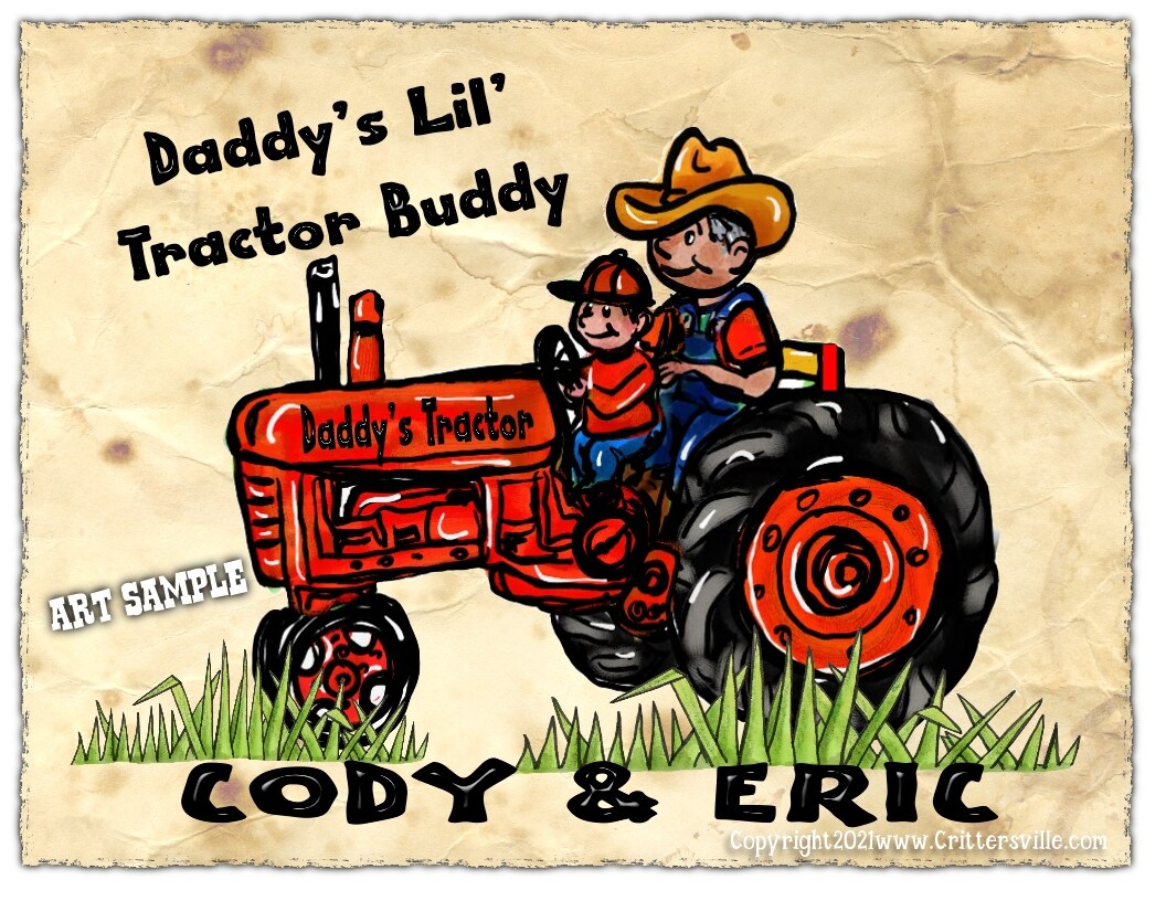 TRACTOR BUDDY Personalized Custom T-SHIRT for Papa or Dad, Names Added ...
