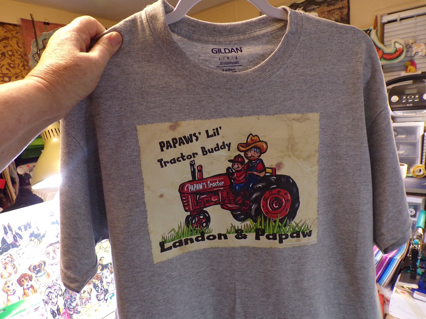 TRACTOR BUDDY Personalized Custom TSHIRT for Papa or Dad, ALL Names