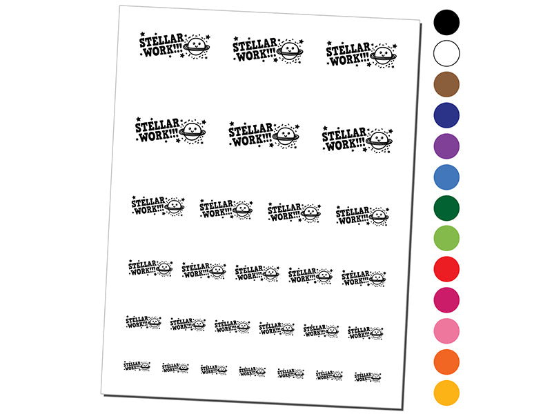 Stellar Work Planet Stars Teacher Student School Temporary Tattoo Water Resistant Fake Body Art Set Collection