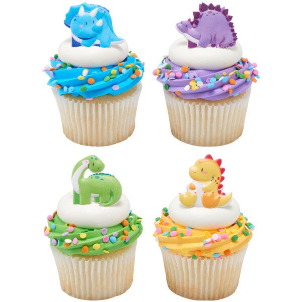 Cutesy Dinosaurs Cupcake Rings, 12ct
