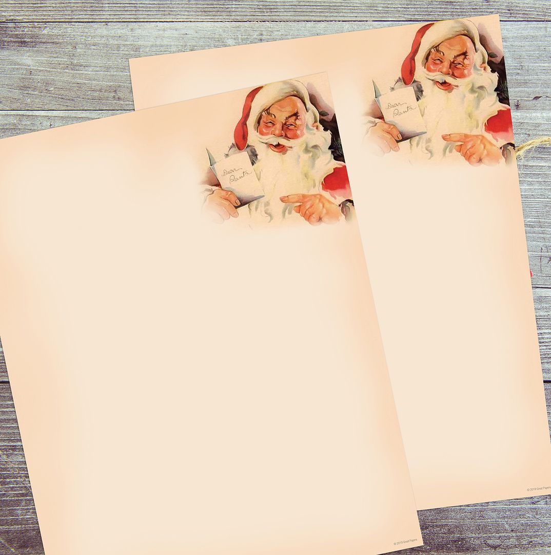 Great Papers! Vintage Santa Holiday Letterhead, Invitations and Announcements, Printer Friendly, 8.5&#x22;x11&#x22;, 80 Pack