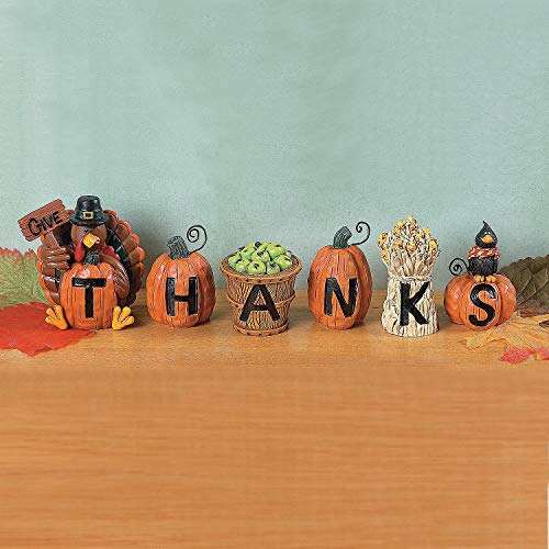 Resin &#x22;Give Thanks&#x22; Blocks (Set of 6) Fall Home Decor