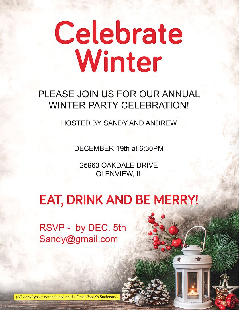 Great Papers! Lantern Greetings Holiday Letterhead, Invitations and Announcements, Printer Friendly, 8.5" x 11", 50 Pack