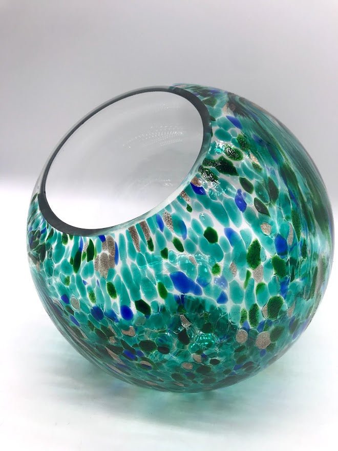 Terrarium - WATER Teal Hand Blown Glass Globe - 10&#x22; or 7&#x22;