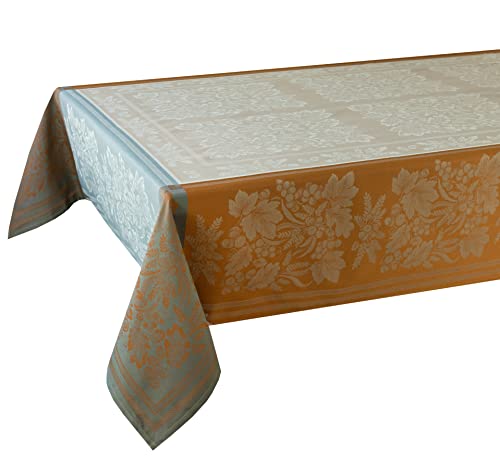 Harvest Gathering Heavyweight Engineered Jacquard Fabric Table Cloth Décor for Fall, Harvest and Thanksgiving Tablecloth (Gathering Taupe, 52" x 70" Rectangular)