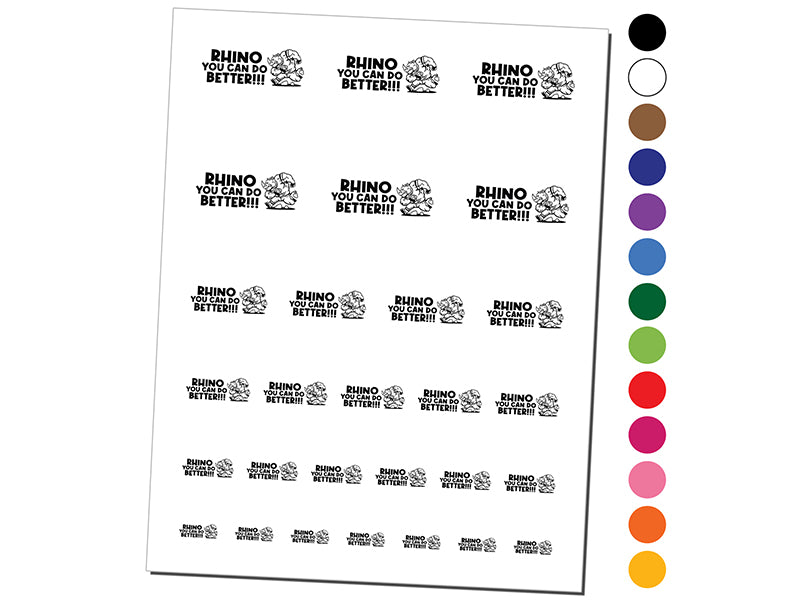 Rhino I Know You Can Do Better Teacher Student School Temporary Tattoo Water Resistant Fake Body Art Set Collection