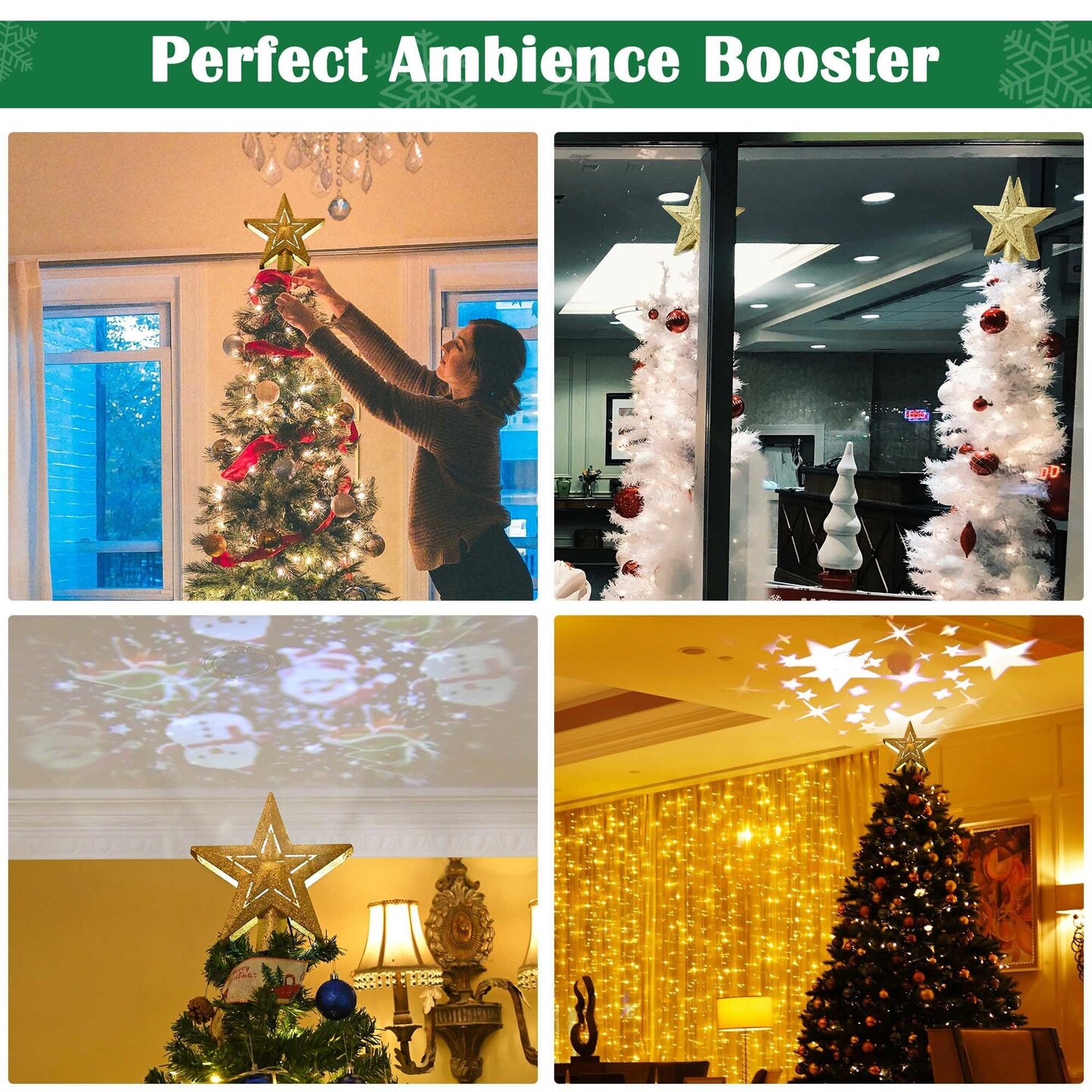 Christmas Tree Topper Golden Star pattern