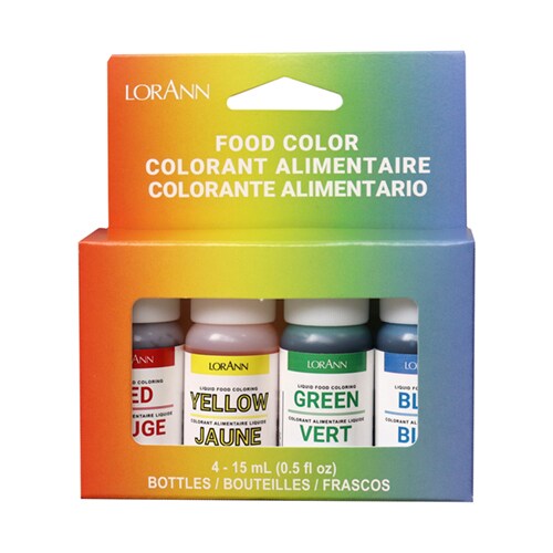 LorAnn Oils 4 Pack Liquid Food Colors, 1/2 ounce