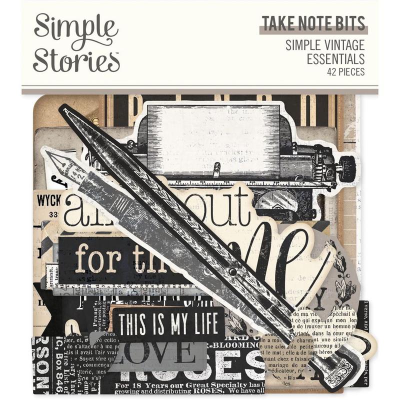 Simple Vintage Essentials Take Note Bits & Pieces - Simple Stories