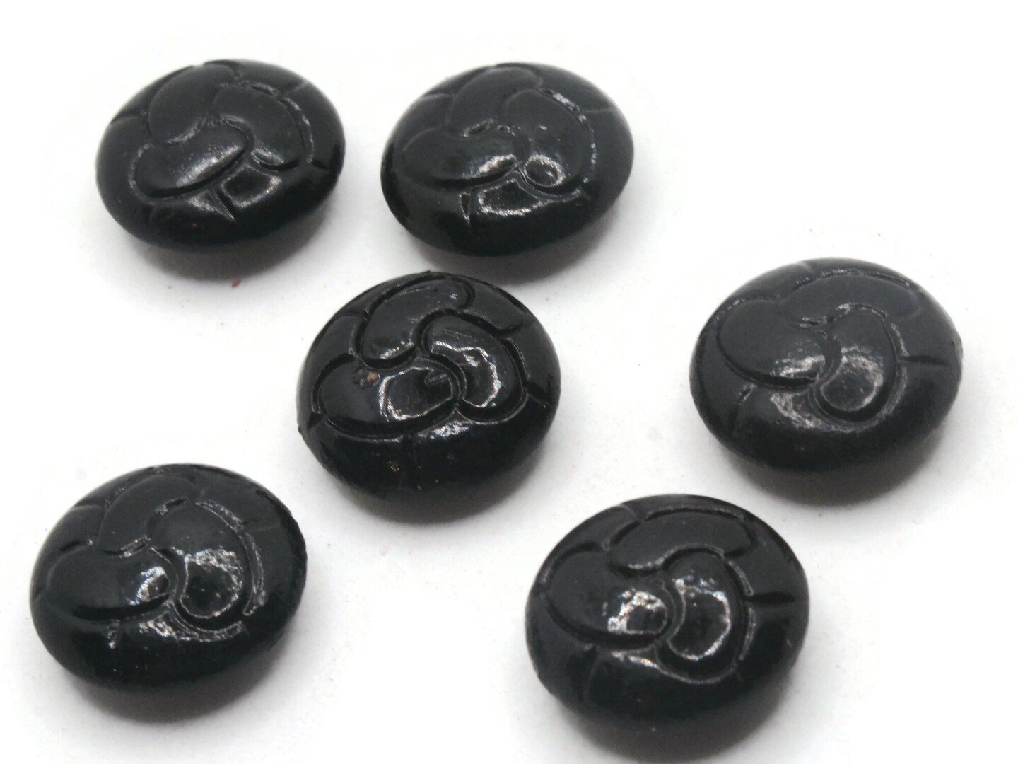 6 15.5mm Vintage Black Plastic Shank Buttons Sewing Notions Michaels