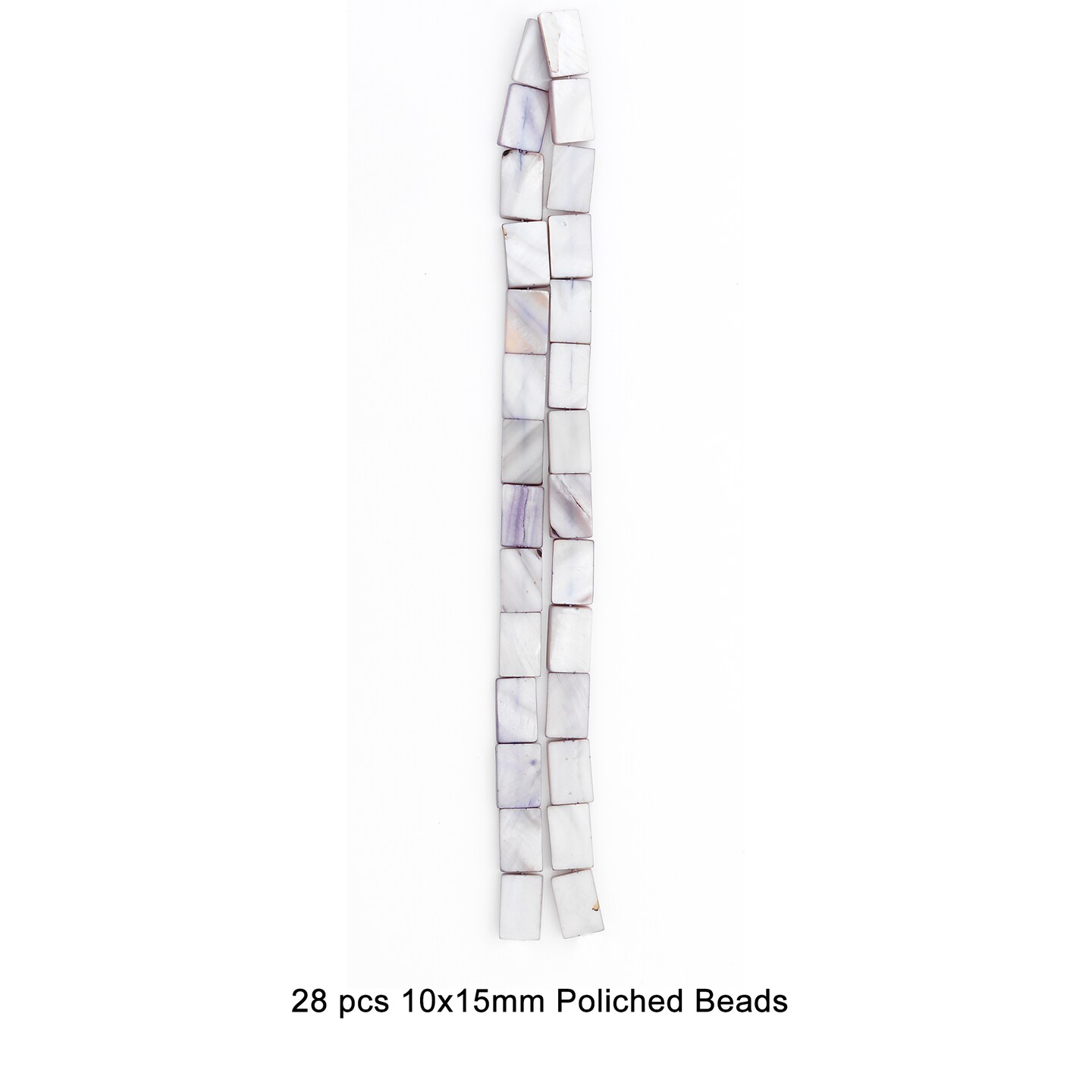 A 16&#x22; Strand of Gray Tinted Shell Beads 9x15mm