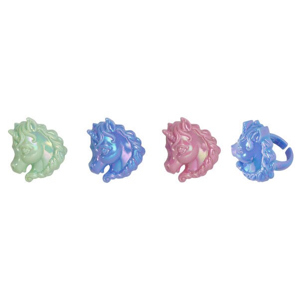 Unicorn Cupcake Rings, 12ct
